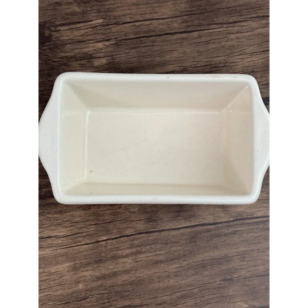Century Mini Bread Loaf Pans Baking Stoneware Dishes - Christmas Snowmen